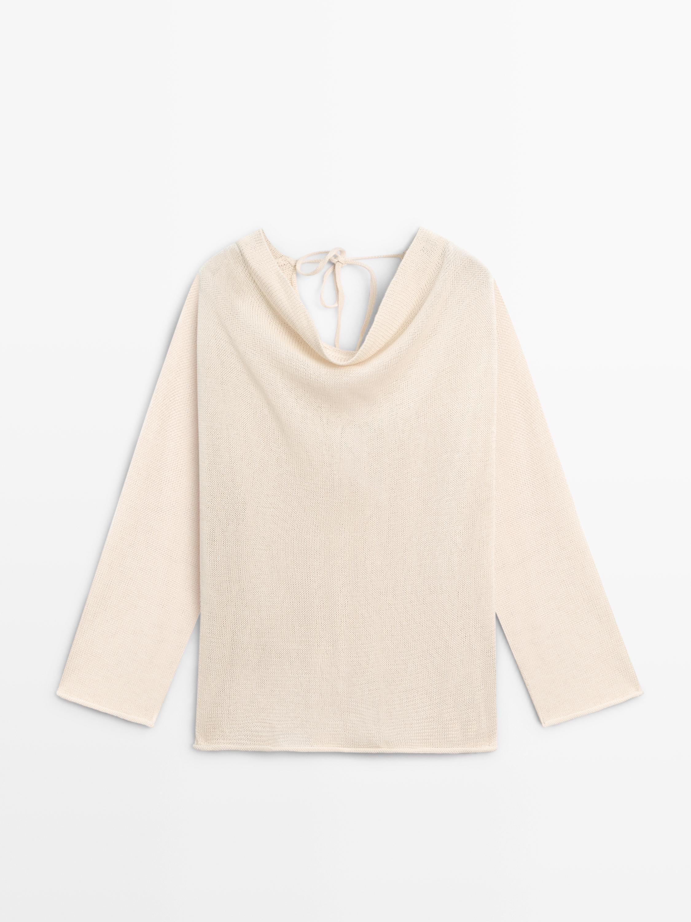 Pull en maille à liens au dos 100 % coton